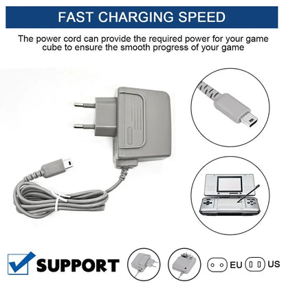 AC 100-240V Travel Charger – EU/US Plug Adapter for Nintendo DS, DS Lite, NDSL