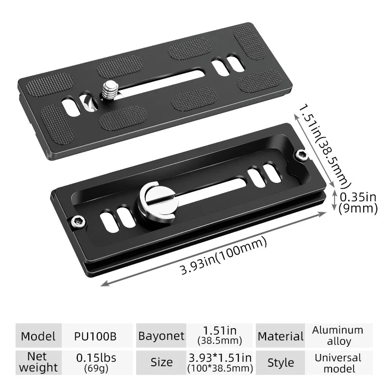 BEXIN Universal Aluminum Alloy Quick Release Plate – 1/4" Screw Tripod Mount Adapter for Arca Swiss & Benro Ball Head Cameras