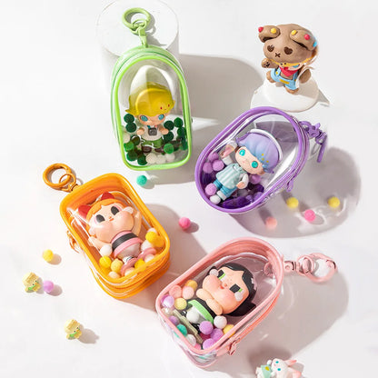 Transparent Jewelry Storage Box – Keychain Bag, Wallet Organizer, Mystery Box & Cute Doll Display Bag
