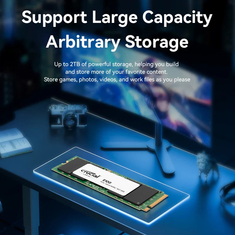 Crucial NVMe M.2 SSD – 480GB/1TB/2TB PCIe 4.0x4 5000MB/s for PS5, Laptop, PC