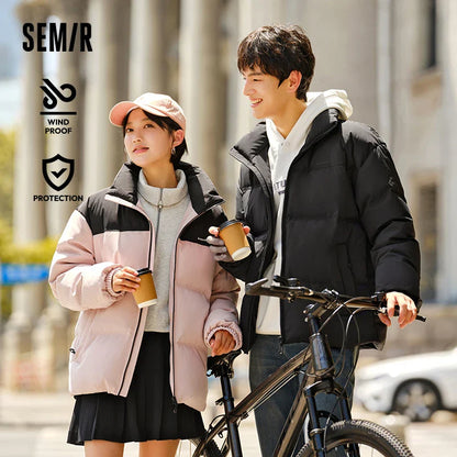 Semir 2024 Winter Down Jacket – Windproof, Waterproof Puffer Coat for Men and Women, Cold-Proof Outerwear for Couples