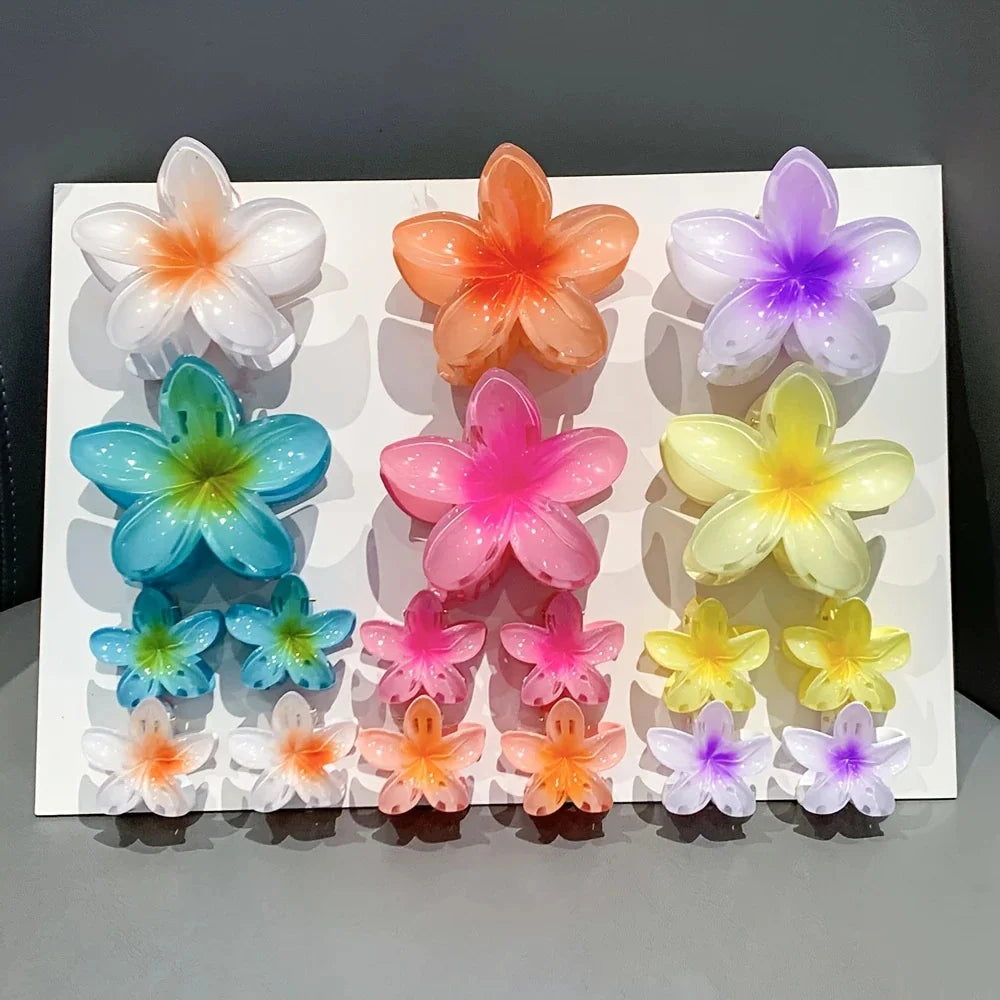 18Pcs Egg Flower Hair Clips | Gradient Candy Color Flowers, Shark Clips for Daily Ponytail Styling