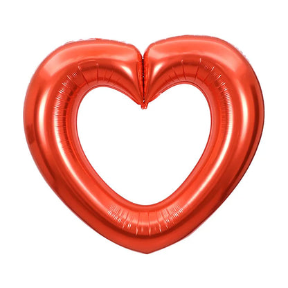 40-Inch Large Hollow Heart-Shaped Aluminum Foil Balloon – Wedding, Valentine’s Day & Birthday Party Decoration