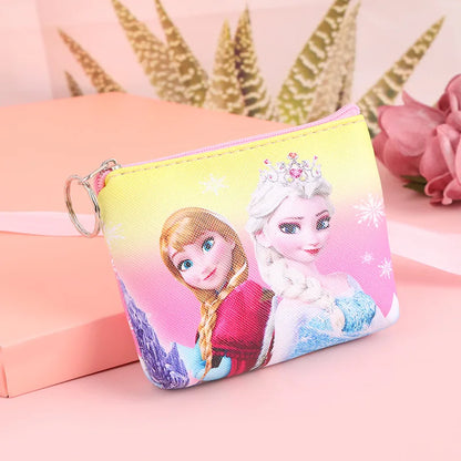 Disney Frozen Elsa & Sofia Coin Purse – Kawaii Princess Cartoon PU Wallet for Kids Gifts