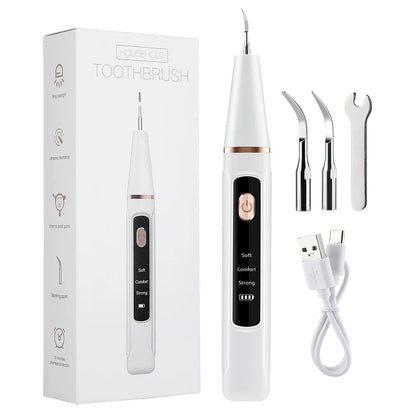 Ultrasonic Dental Plaque & Calculus Remover – Teeth Tartar Eliminator, Stains Cleaner, Electric Tooth Stone Scaler