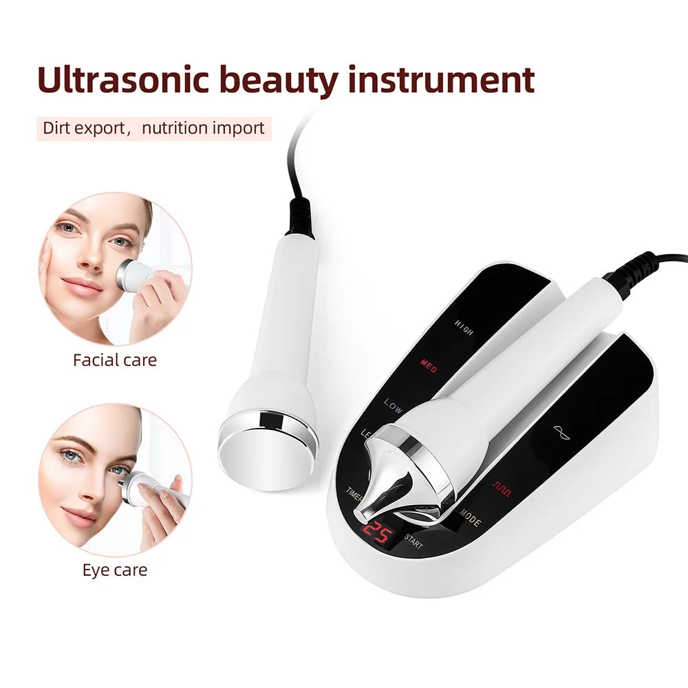 Ultrasound Skin Care Beauty Machine – High-Frequency Facial and Eye Massager for Face Lifting, Deep Cleansing, and SPA Treatment