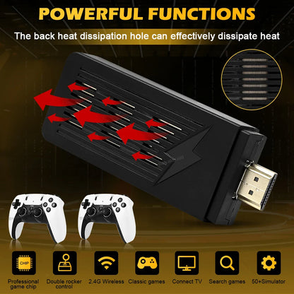 NEW 128GB X9 PRO Retro Game Console — TV Video Game Stick with 45+ Emulators for PS1, PSP, NDS, N64 & 40,000+ Games, 2.4G Dual Controllers