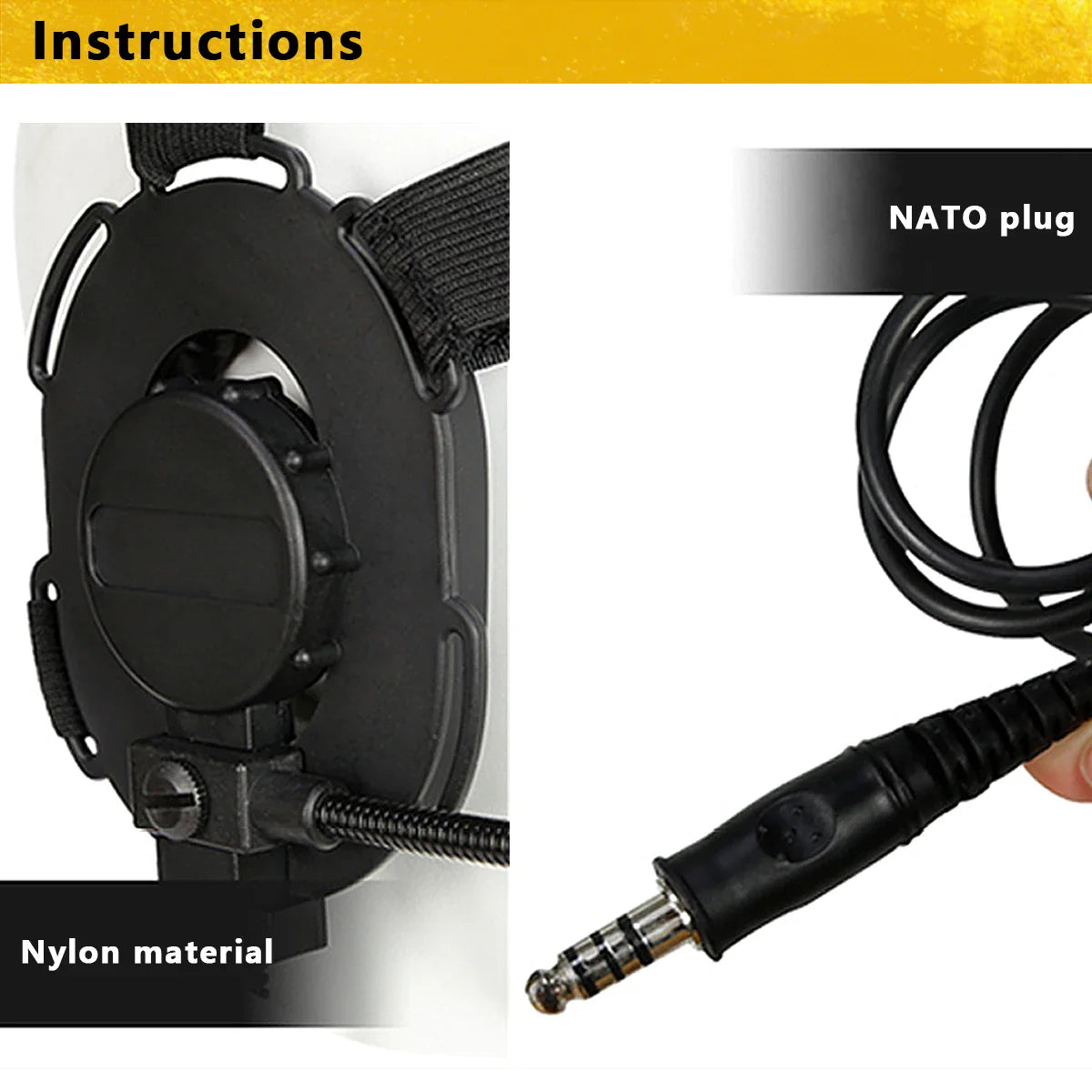 Tactical Bowman Elite II Headset – U94 PTT Communication Headphone for Kenwood & Baofeng UV-5R Radio Accessory