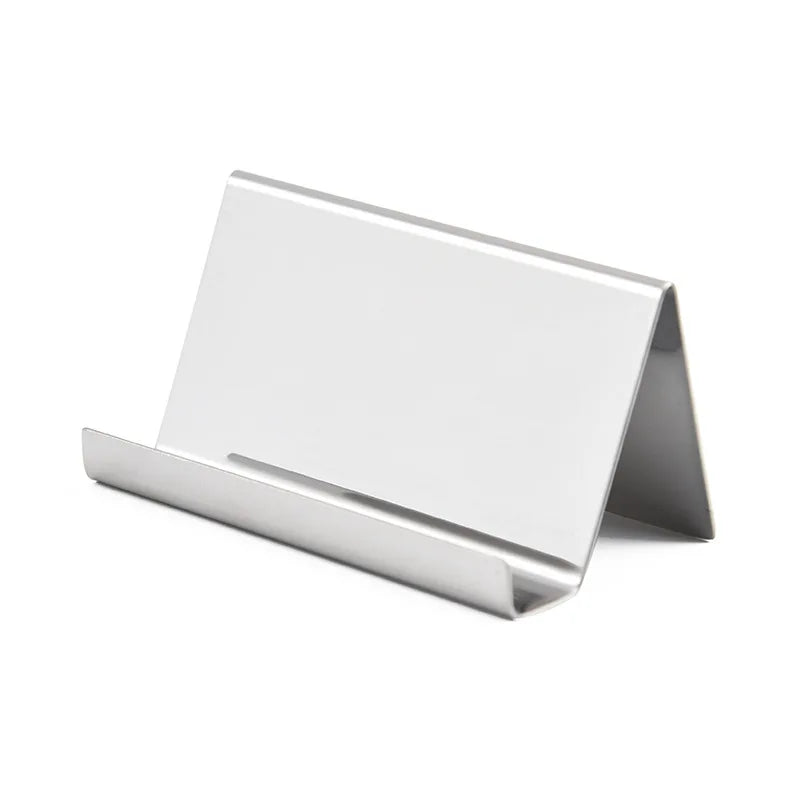 Metal Business Card Name Tag Display Rack – Desktop Organizer & Cellphone Holder for Conference Room