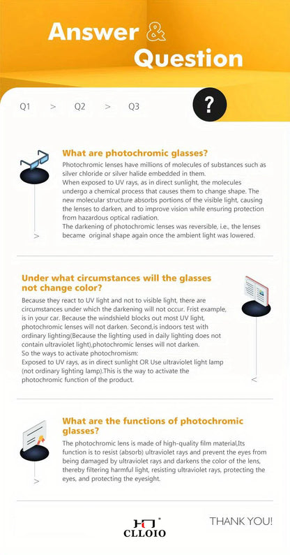 CLLOIO Fashion Aluminum Photochromic Sunglasses – Polarized Chameleon Anti-Glare Driving Glasses for Men & Women
