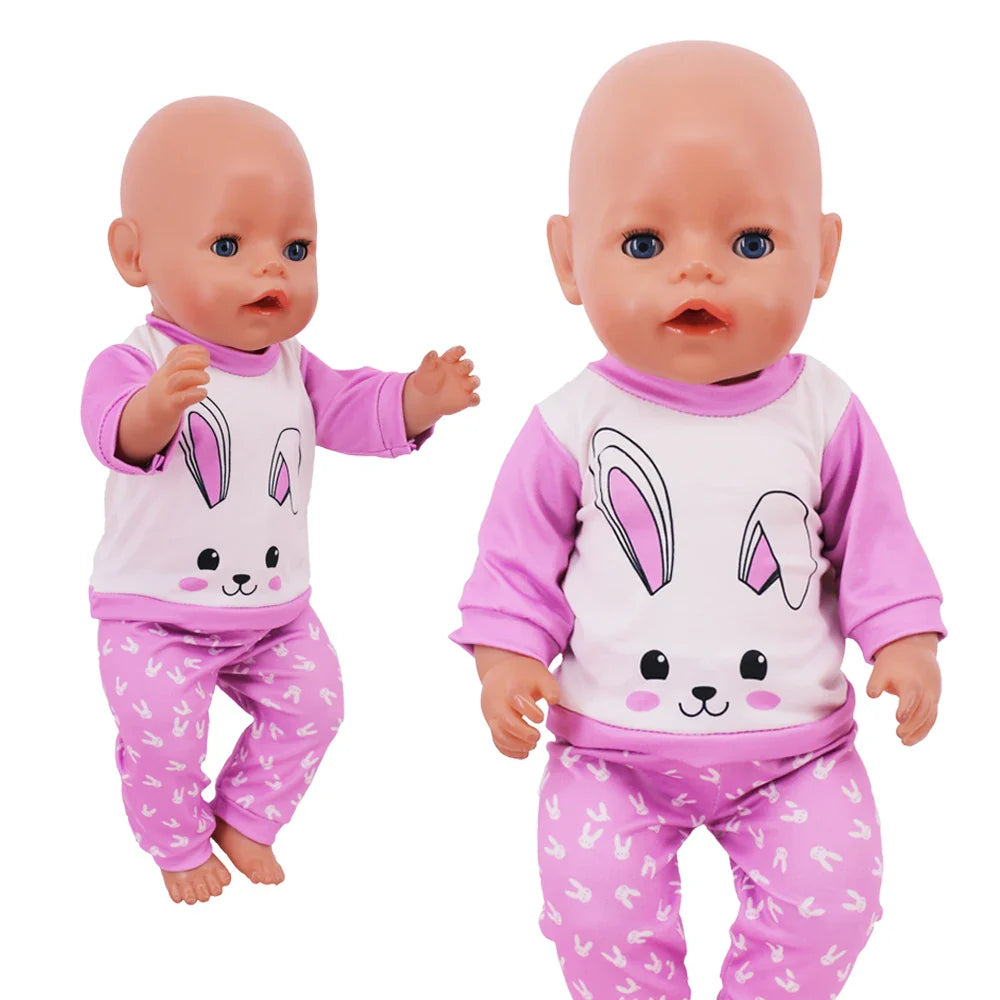 18-Inch Doll Nightdress Outfit — Purple Series Clothes for American & 43CM Baby Dolls, Our Generation Doll Gift