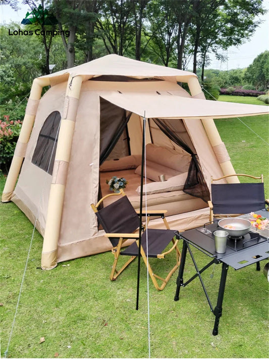 Lohascamping Large Camping Air Tent – Inflatable One-Touch Dome Shelter for 4-5 People, Family Hiking & Outdoor Use