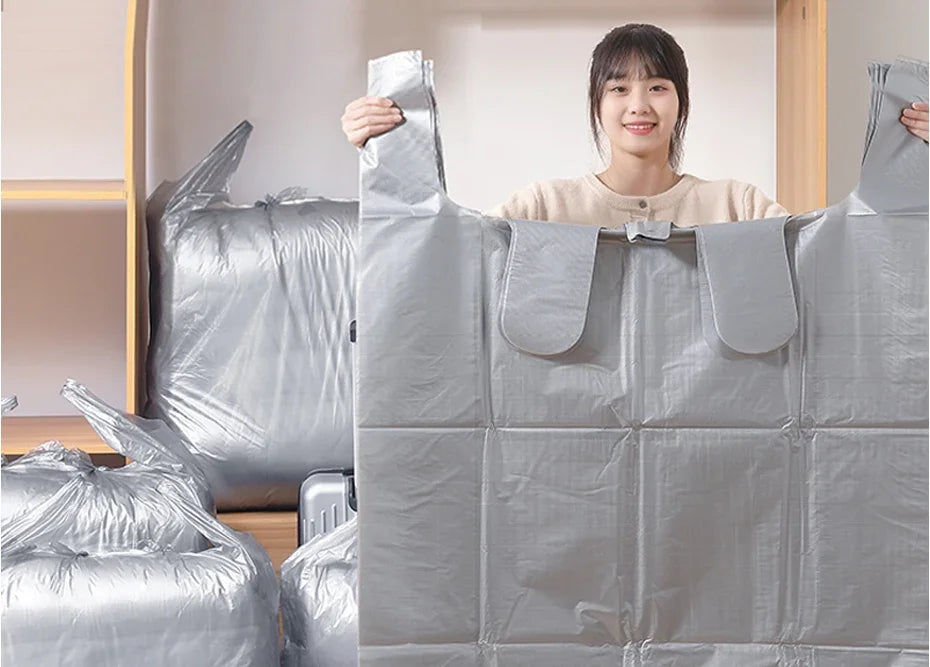 10PCS Large Capacity Thick Plastic Storage Bags — Moving & Packaging Bags for Clothes, Toys, Bedding & Blankets