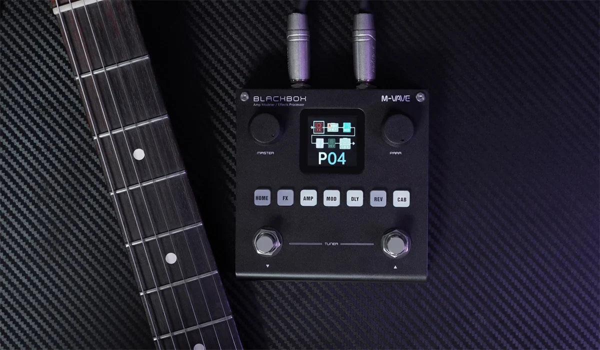 M-VAVE BLACKBOX Multifunctional Guitar/Bass Effect Pedal – 80 Editable Presets, 6 Effects Modules, Built-in Battery