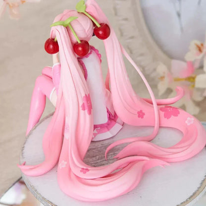 Hatsune Miku Anime Figure – Pink Dress PVC Action Model, Cherry Blossom Collectible Toy & Gift