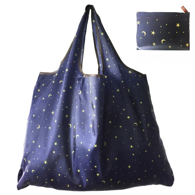 Thick Foldable Reusable Shopping Storage Bag – Large Capacity Waterproof Eco-Friendly Grocery Tote with Shoulder Strap for Supermarket & Travel