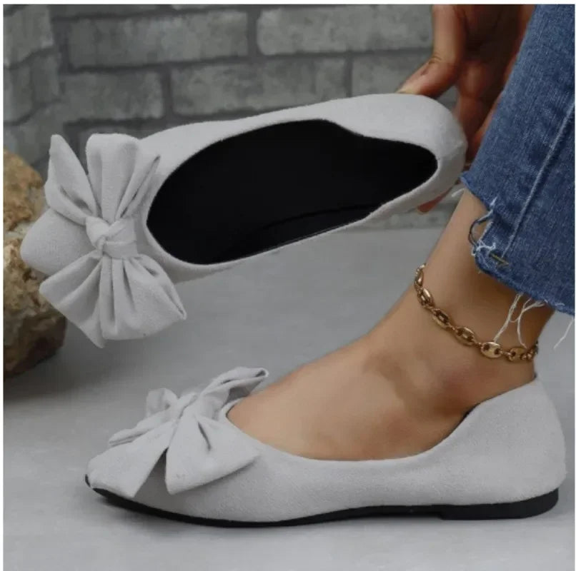New Summer Pointed Toe Casual Flats for Women | Comfortable Bow, Solid Color, Breathable Elegant Shoes