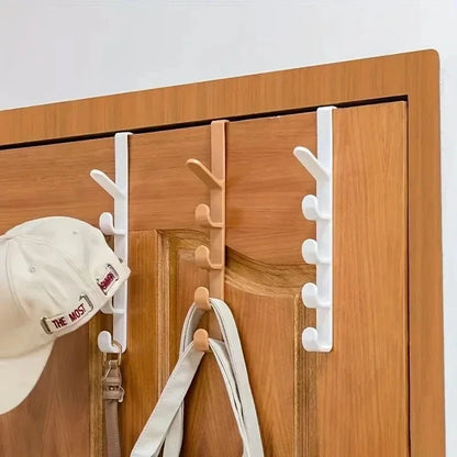 Over-the-Door Bedroom Hanger — Plastic Clothes & Bag Rack for Home Storage Organization