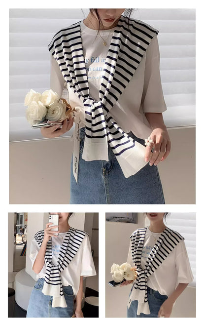 Women’s Wool Triangle Scarf – British Korean Knitted Headscarf & Warm Multi-Functional Wrap