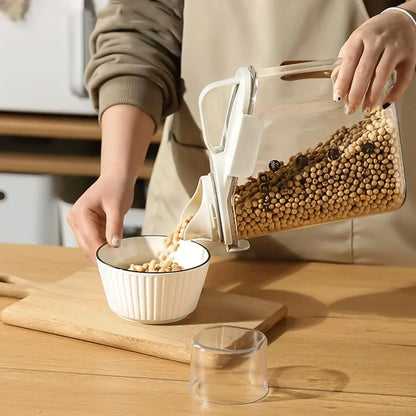 Airtight Rice Storage Container with Measuring Cup - Cereal & Dry Food Dispenser, BPA-Free Pet Food Box for Dogs & Cats