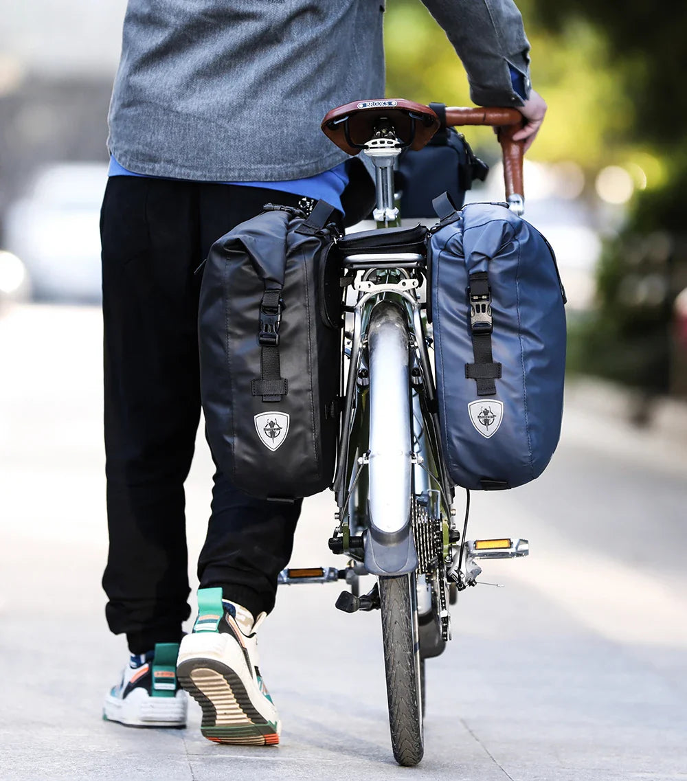 Rhinowalk 20L Bike Pannier Bag — Waterproof Rear Rack Bicycle Shoulder Backpack, Travel & Cycling Accessories
