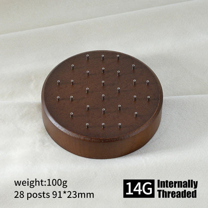 High-Quality Beech Wood Jewelry Display Stand — Push Pin Holder for 16G/14G Threadless Piercing & Body Jewelry