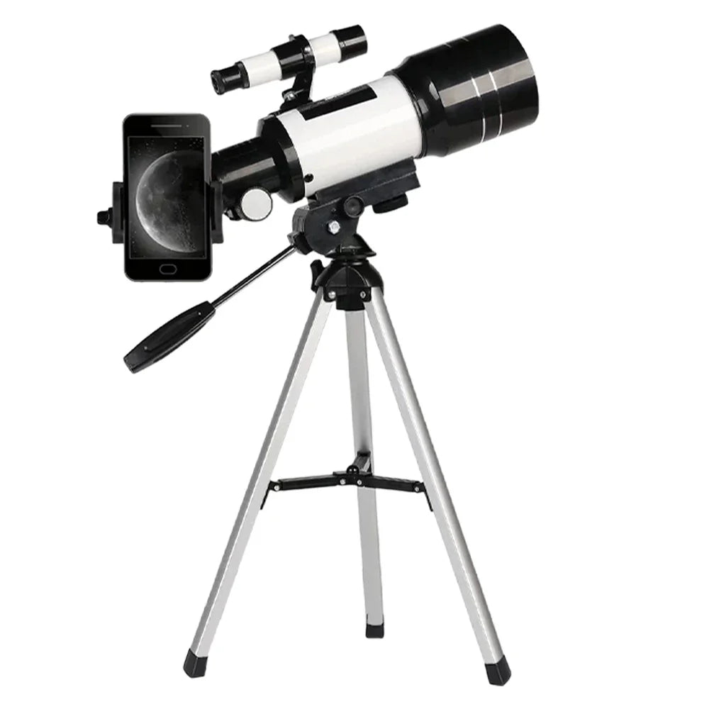 150X Astronomical Telescope – 70mm Refractor Portable Travel Scope with Phone Adapter & Wireless Remote