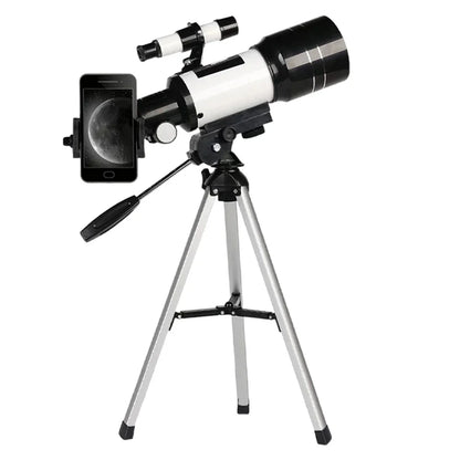 150X Astronomical Telescope – 70mm Refractor Portable Travel Scope with Phone Adapter & Wireless Remote