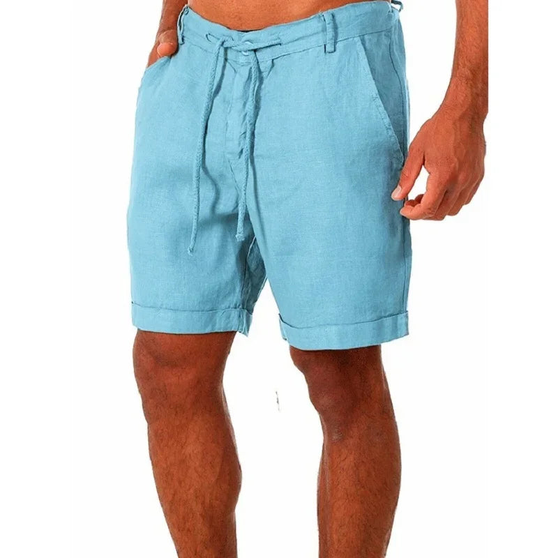 Men’s Summer Cotton Linen Shorts – Lightweight Breathable Casual Sport & Fitness Streetwear Pants