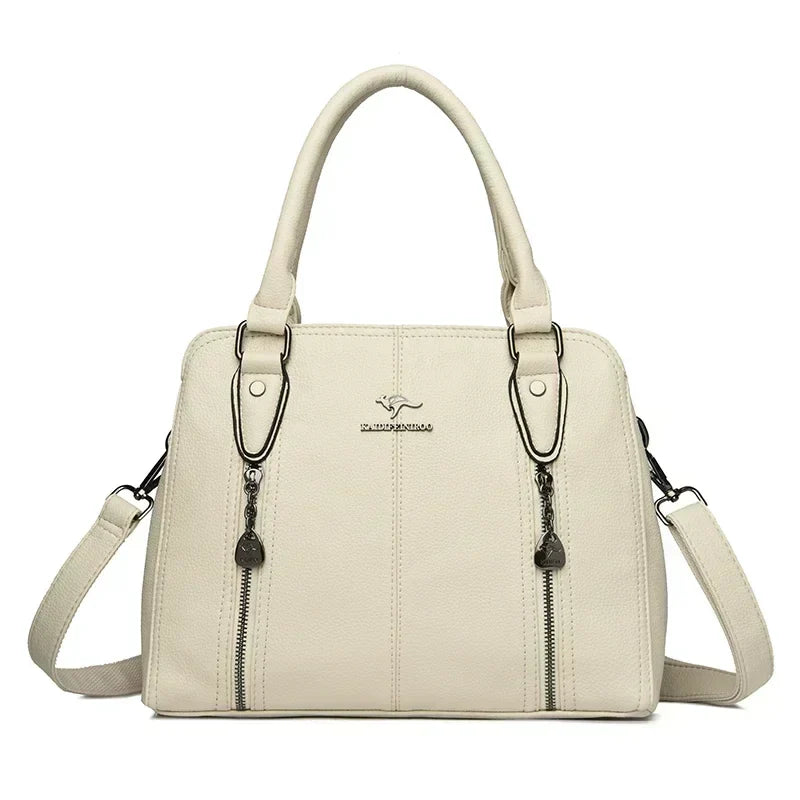 Luxury Women’s Leather Casual Tote Bag – High Quality Large Shoulder & Crossbody Handbag