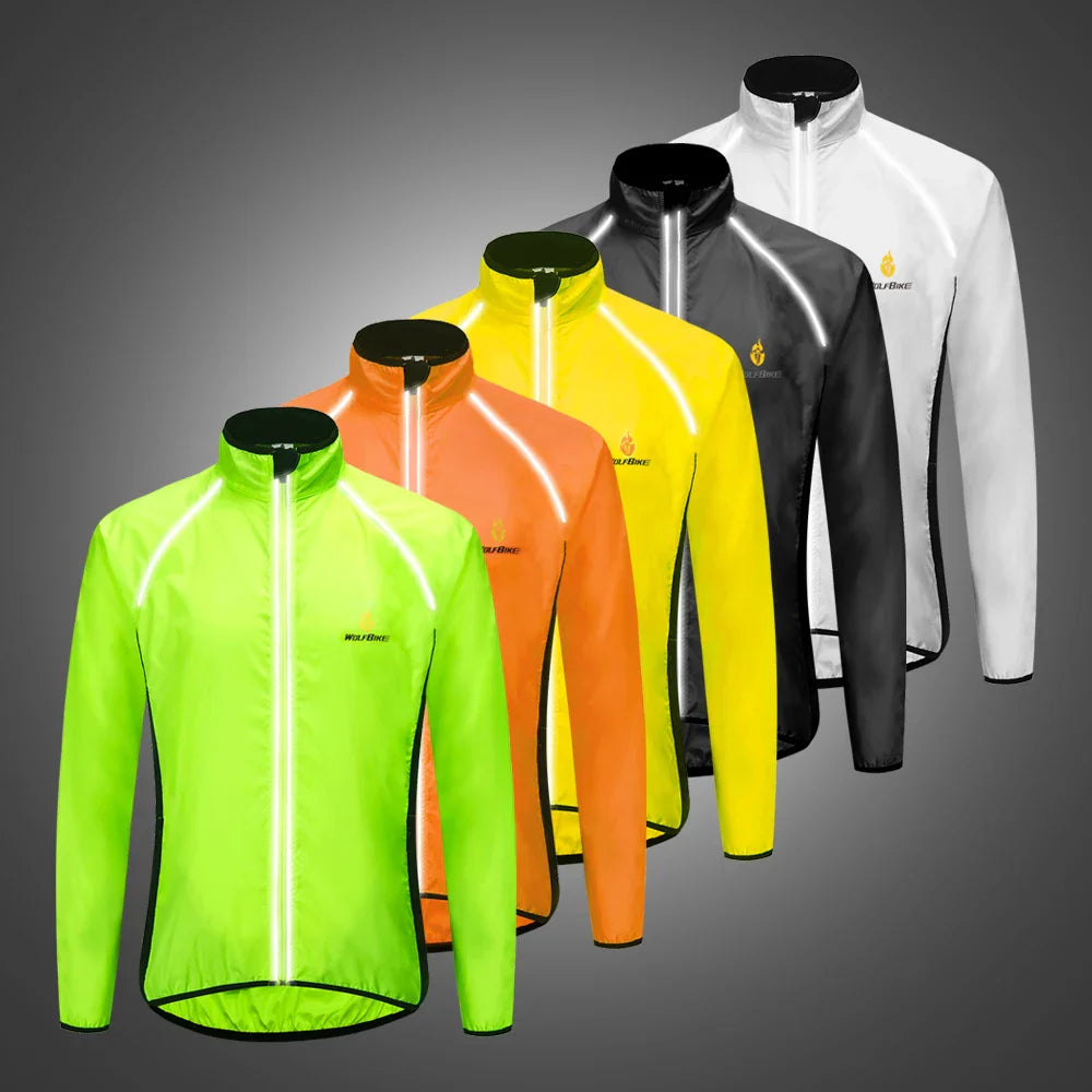 WOSAWE Men's Windproof Waterproof Cycling Jacket – Reflective MTB Bike Windbreaker & Vest