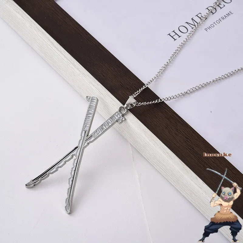 Demon Slayer Anime Necklace – Kimetsu no Yaiba Enamel Pendant Choker, Stainless Steel Cosplay Jewelry Gift