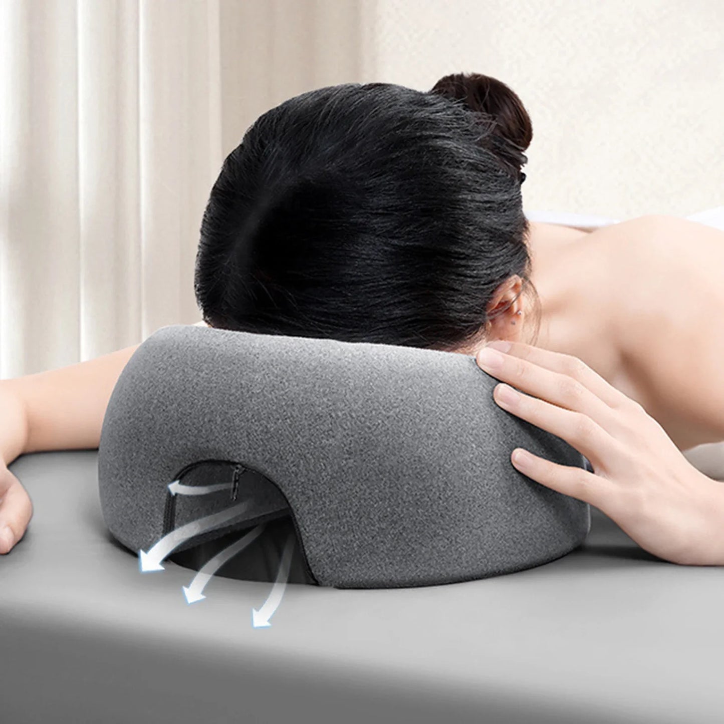 Face Down Pillow – Memory Foam Prone Pillow for Comfortable Rest, Home Massage & Beauty Salon Headrest