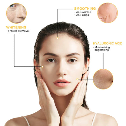 Niacinamide 24K Gold Face Serum — Hyaluronic Acid Whitening Dark Spot Corrector Skincare Essence