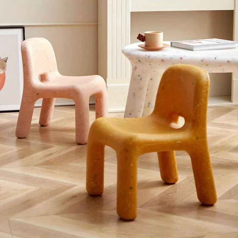 Nordic Style Mini Chairs Set - 8PCS Plastic Chairs with Backrest for Bedroom, Living Room and Dorm Decor
