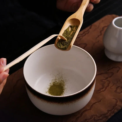 4/6Pcs Bamboo Matcha Tea Whisk Set – Scoop, Brush, Strainer & Bowl for Japanese Tea Ceremony