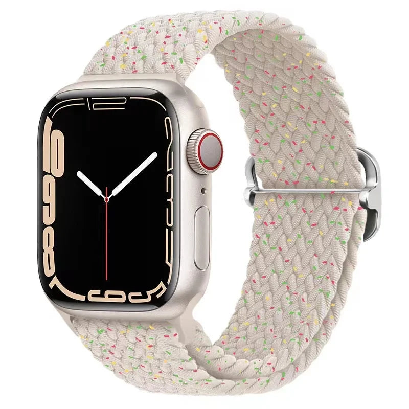 Braided Solo Loop Apple Watch Band – Stretch Nylon Bracelet Strap for Series SE, 6–11 & Ultra 2 (40mm–49mm) Adjustable Correa