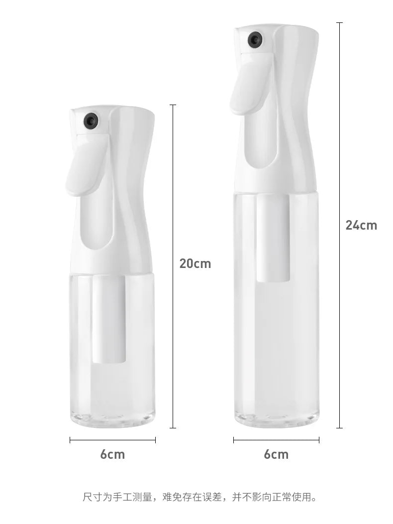 Refillable Hair Spray Bottle – 200/300/500ml Continuous Mist Water Sprayer for Salon & Home Hair Care