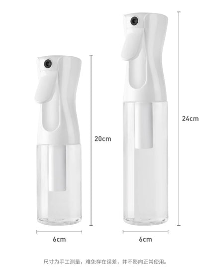 Refillable Hair Spray Bottle – 200/300/500ml Continuous Mist Water Sprayer for Salon & Home Hair Care