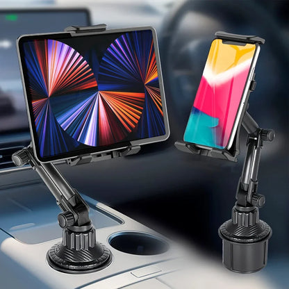 Universal Car Cup Holder Tablet Stand - Phone & iPad Mount for Smartphones and Devices Up to 11 Inch