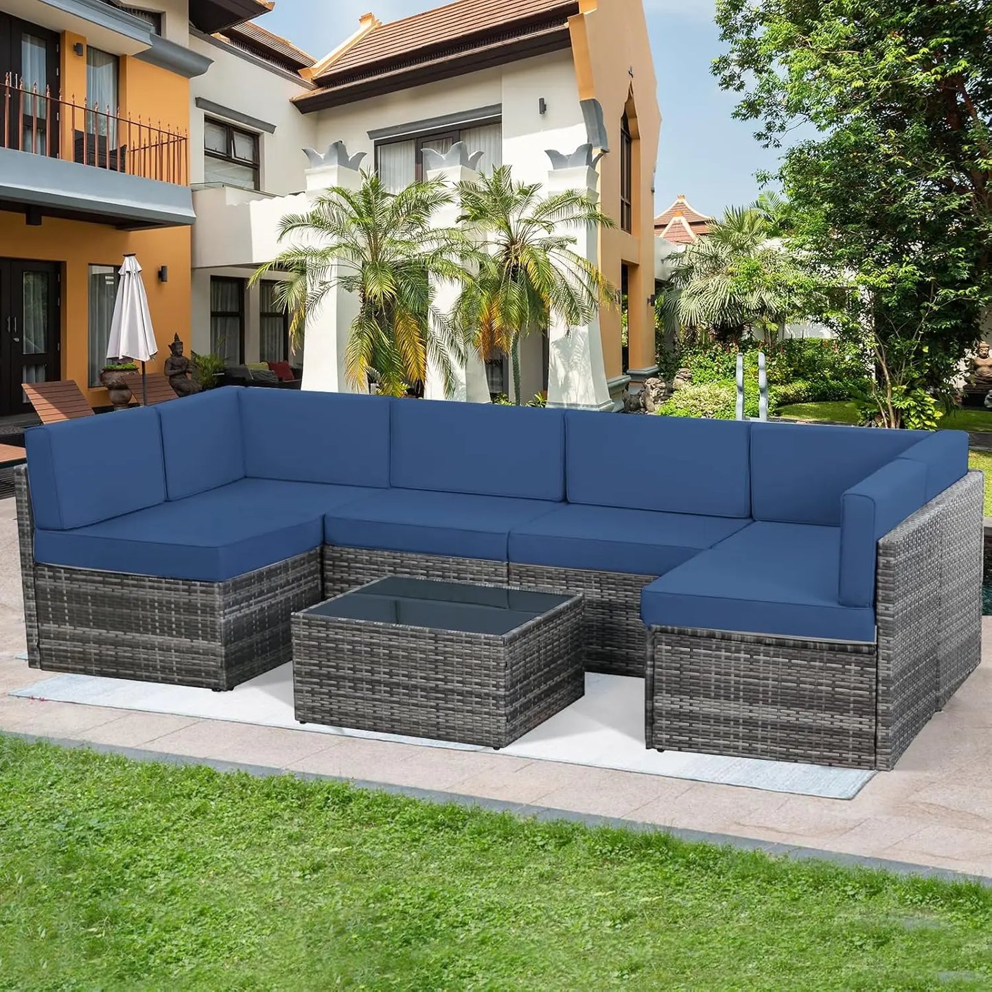 Outdoor Sectional Chair Set – Weather-Resistant Patio Furniture for Garden, Deck, or Backyard