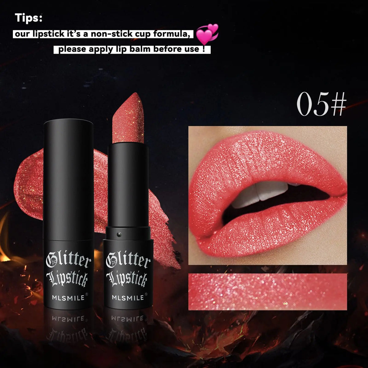 7-Color Glitter Lipstick – Waterproof, Long-Lasting Diamond Pearlescent Metallic Lip Gloss for Women