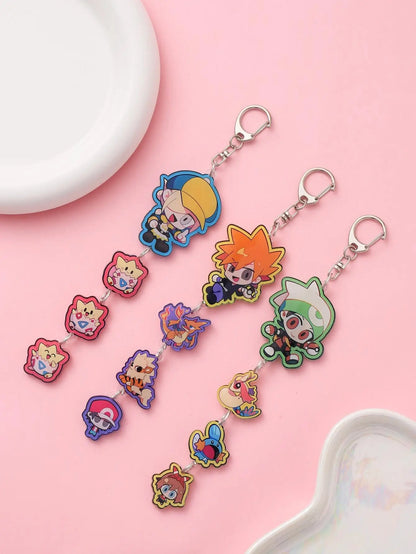 Anime Acrylic Keychain – Cute Cartoon Car Bag Pendant, Creative Gift for Friends & Fans, Fun Keyring Charm