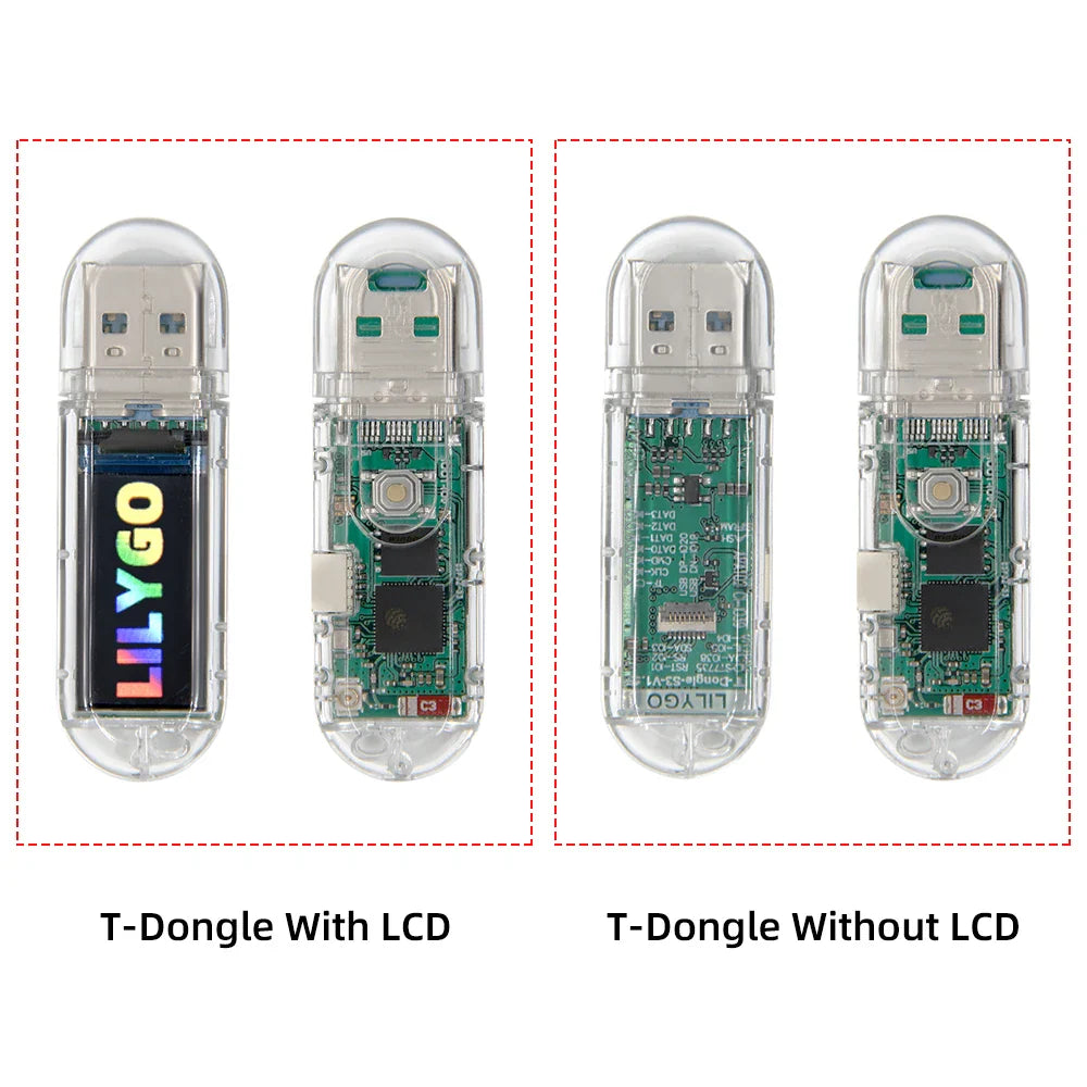 LILYGO® T-Dongle-S3 ESP32-S3 Development Board – 0.96" ST7735 LCD Display with WiFi, Bluetooth & TF Card Support