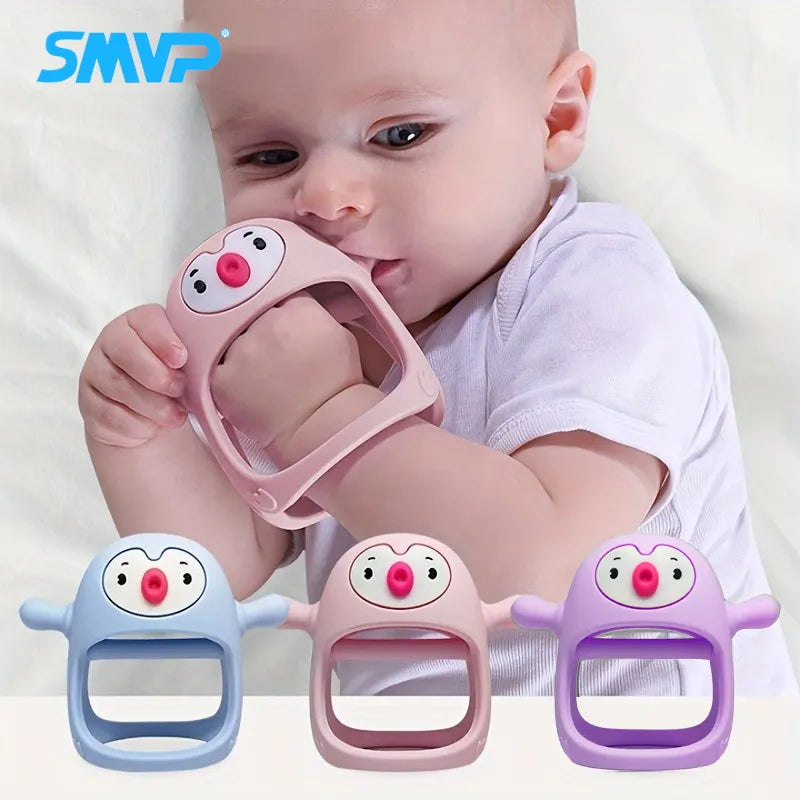 Silicone Teething Toys : Never-Drop Design for Babies - Hand Teether Pacifiers & Breastfeeding Aid