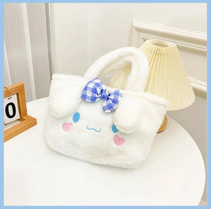 Kawaii Sanrio Kuromi Plush Backpack – Lolita Style Stuffed Animal Doll, My Melody Tote Bag for Women & Girls, Christmas Gift