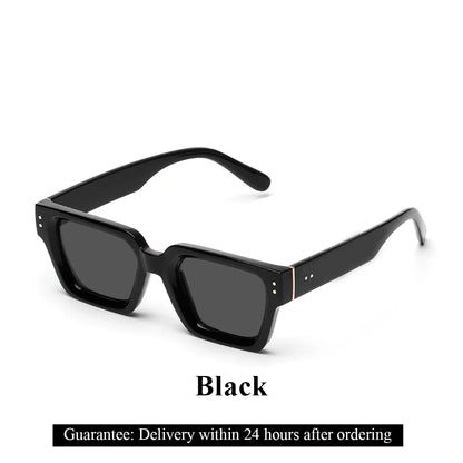 Ruiao Retro Black Millionaire Sunglasses – Luxury Square Designer Shades for Men & Women (2024)