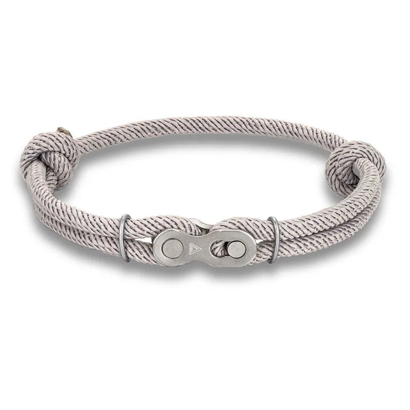 MKENDN Men’s Punk Bicycle Chain Rope Bracelet — Adjustable Nautical / Mountain Bike Magic Buckle