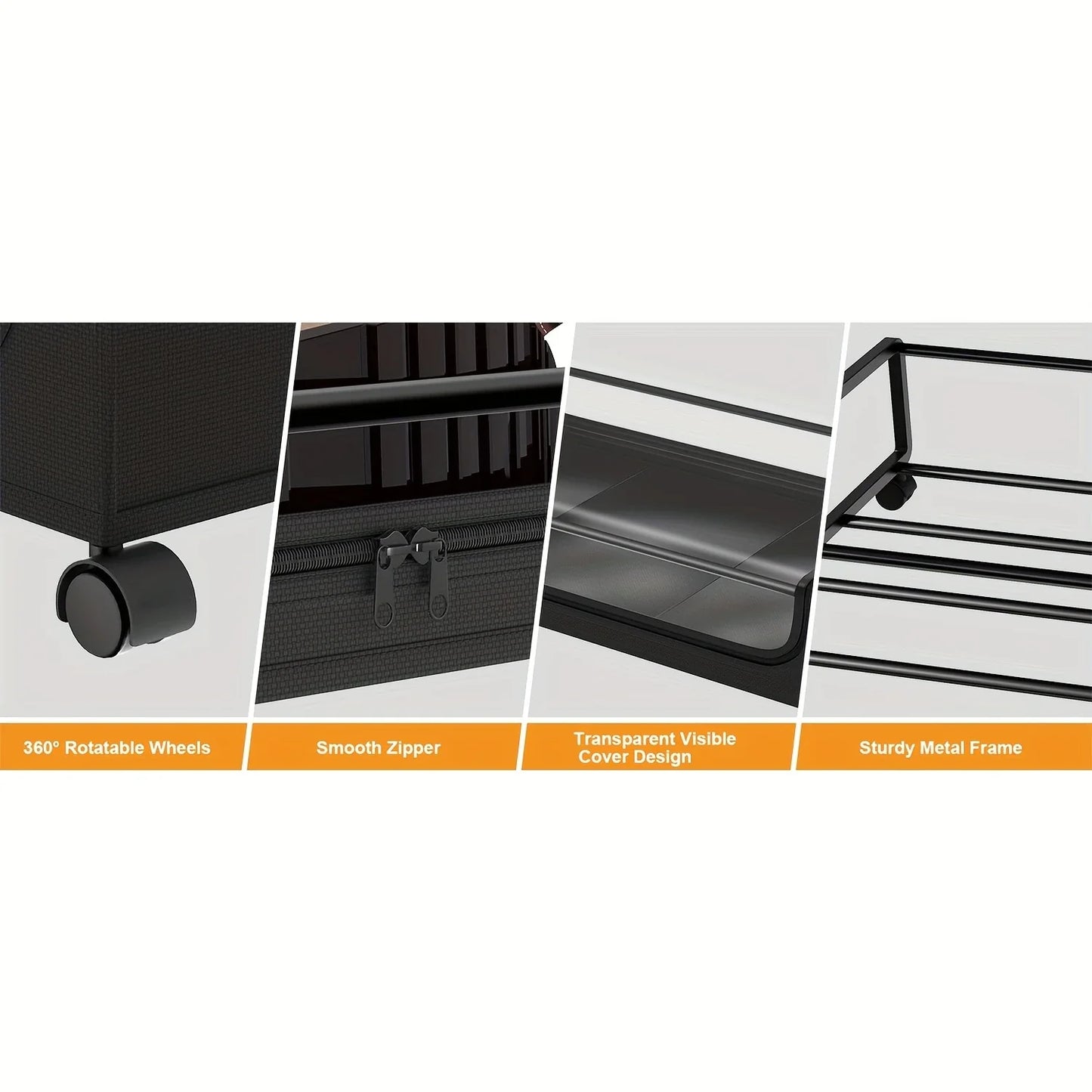 Underbed Storage Lockers with Wheels & Lids – Space-Saving Pull-Out Containers for Shoes & Clothes, Ideal for Dorm Bedrooms