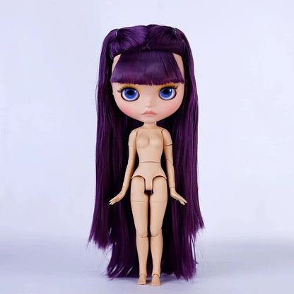 ICY DBS Blythe Doll – 30CM Tan Skin Matte & Glossy Face, Pouting Lips, 19-Joint BJD DIY Costume Doll Gift